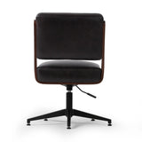 Featuring Landon Sonoma Black Armless Desk Chair by Four Hands at Amethyst Home. A nod to midcentury design, a molded wood frame veneered in rich walnut is paired with black top-grain leather cushions for maximum comfort. Height adjustable and 360-degree swivel function for ease in the workplace.
Overall Dimensions: 26.75" L x 20.5 " W x 34.0" H
Materials: Top . Amethyst Home provides interior design, new home construction design consulting, vintage area rugs, and lighting in the Tampa metro area.