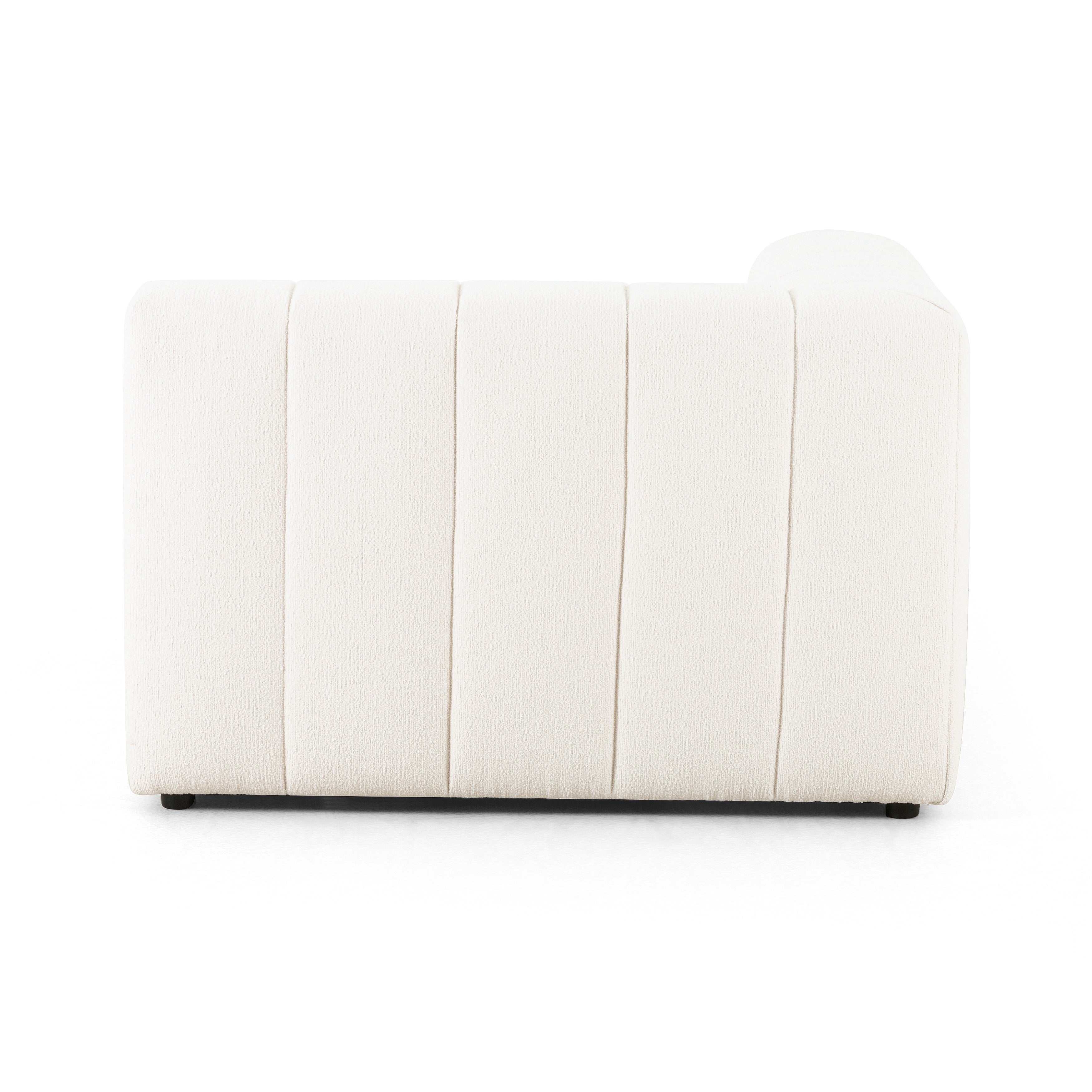 Featuring Langham Fayette Cloud Left Chaise by Four Hands at Amethyst Home. The sensible sectional meets modern Italian styling. Wide vertical channeling offers a luxurious take on modular seating. Bright Fayette Cloud covering awes in any space. Left arm facing chaise to sectional. Performance fabrics are specially created to withstand spills, stains, hi. Amethyst Home provides interior design, new home construction design consulting, vintage area rugs, and lighting in the Winter Park metro area.