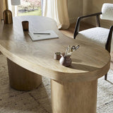 Featuring Leeds Blonde Oak Veneer Desk by Four Hands at Amethyst Home. Substantial cylindrical legs support this kidney-shaped desk crafted in light blonde oak veneer — a testament to form harmonizing with function.
Overall Dimensions: 31.5" L x 63.0 " W x 30.0" H
Materials: Oak Veneer, Poplar PlywoodWeight: 127.87 lbs. Amethyst Home provides interior design, new home construction design consulting, vintage area rugs, and lighting in the Tampa metro area.