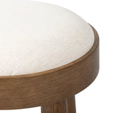 Featuring Louise Nomad Snow Accent Stool by Four Hands at Amethyst Home. A simple, charming stool with an oak wood veneer finish and upholstered seat. Tapered legs add subtle character.Overall Dimensions: 19.00"w x 19.00"d x 19.25"hWeight : 23.81 lbsMaterials: 92% Polyester, 8% Flax/Linen, Oak Veneer, Solid Ash. Amethyst Home provides interior design, new home construction design consulting, vintage area rugs, and lighting in the San Diego metro area.