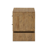 Bring organic character to your bedside with a two-drawer dresser of solid reclaimed pine. A rustic finish plays up natural knots and graining, for a beautifully rich look Amethyst Home provides interior design, new home construction design consulting, vintage area rugs, and lighting in the Los Angeles metro area.