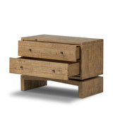 Bring organic character to your bedside with a two-drawer dresser of solid reclaimed pine. A rustic finish plays up natural knots and graining, for a beautifully rich look Amethyst Home provides interior design, new home construction design consulting, vintage area rugs, and lighting in the Monterey metro area.