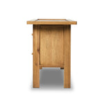 Featuring Millbrook Natural Light Oak Media Console by Four Hands at Amethyst Home. Inspired by a vintage general store counter, this console table features a heritage design with a modern twist. Thick oak legs with softened corners provide sturdy support, while oak knobs add a touch of classic charm. The inset tray top and varied drawer configuration offer a. Amethyst Home provides interior design, new home construction design consulting, vintage area rugs, and lighting in the Houston metro area.