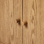 Featuring Millbrook Natural Light Oak Media Console by Four Hands at Amethyst Home. Inspired by a vintage general store counter, this console table features a heritage design with a modern twist. Thick oak legs with softened corners provide sturdy support, while oak knobs add a touch of classic charm. The inset tray top and varied drawer configuration o. Amethyst Home provides interior design, new home construction design consulting, vintage area rugs, and lighting in the Winter Garden metro area.