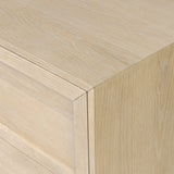 A light-finished oak veneer nightstand brings storage space to the bedside with two roomy drawers Amethyst Home provides interior design, new home construction design consulting, vintage area rugs, and lighting in the Winter Garden metro area.