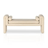 Featuring Mitchell Thames Cream Accent Bench by Four Hands at Amethyst Home. Trendy folded sides complement a comfortable bench-style seat of soft, cream-colored upholstery exclusive to Four Hands. Performance fabrics are specially created to withstand spills, stains, high traffic and wear, ensuring long-term comfort and unmatched durability.
Overall Dimensions. Amethyst Home provides interior design, new home construction design consulting, vintage area rugs, and lighting in the Tampa metro area.