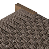 Featuring Moxie Stained Toasted Brown Outdoor Coffee Table by Four Hands at Amethyst Home. Create an outdoor space that transports you to far corners of the globe. Inspired by traditional designs found throughout Indonesia, this outdoor bench features a beautifully crafted frame made of FSC-certified solid teak with pull-through details and monochromatic weav. Amethyst Home provides interior design, new home construction design consulting, vintage area rugs, and lighting in the Houston metro area.