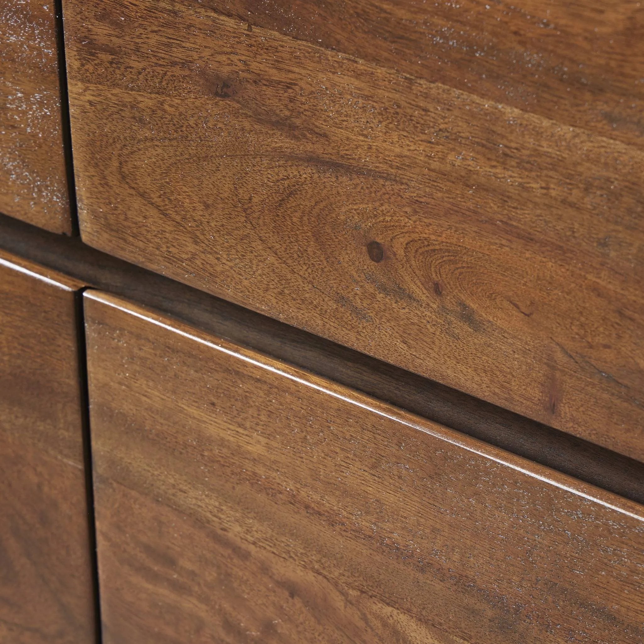 Featuring Nigel Rustic Brown Acacia 6 Drawer Dresser by Four Hands at Amethyst Home. Made from solid acacia and finished in a rustic brown, a six-drawer, waterfall-shaped dresser features soft volume, mitered corners and a faux live edge.Overall Dimensions: 69.50"w x 20.00"d x 35.25"hWeight : 278.22 lbsMaterials : Solid Acacia. Amethyst Home provides interior design, new home construction design consulting, vintage area rugs, and lighting in the Seattle metro area.