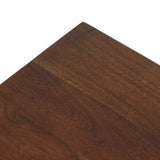 Featuring Nigel Rustic Brown Acacia Nightstand by Four Hands at Amethyst Home. A faux live edge lends natural character to the waterfall frame, its mitered corners enhancing the seamless silhouette. Soft volumes and thick proportions exude a sense of permanence, while chamfered drawer pulls add refined functionality. The warm wood tones celebrate acacia's. Amethyst Home provides interior design, new home construction design consulting, vintage area rugs, and lighting in the Los Angeles metro area.