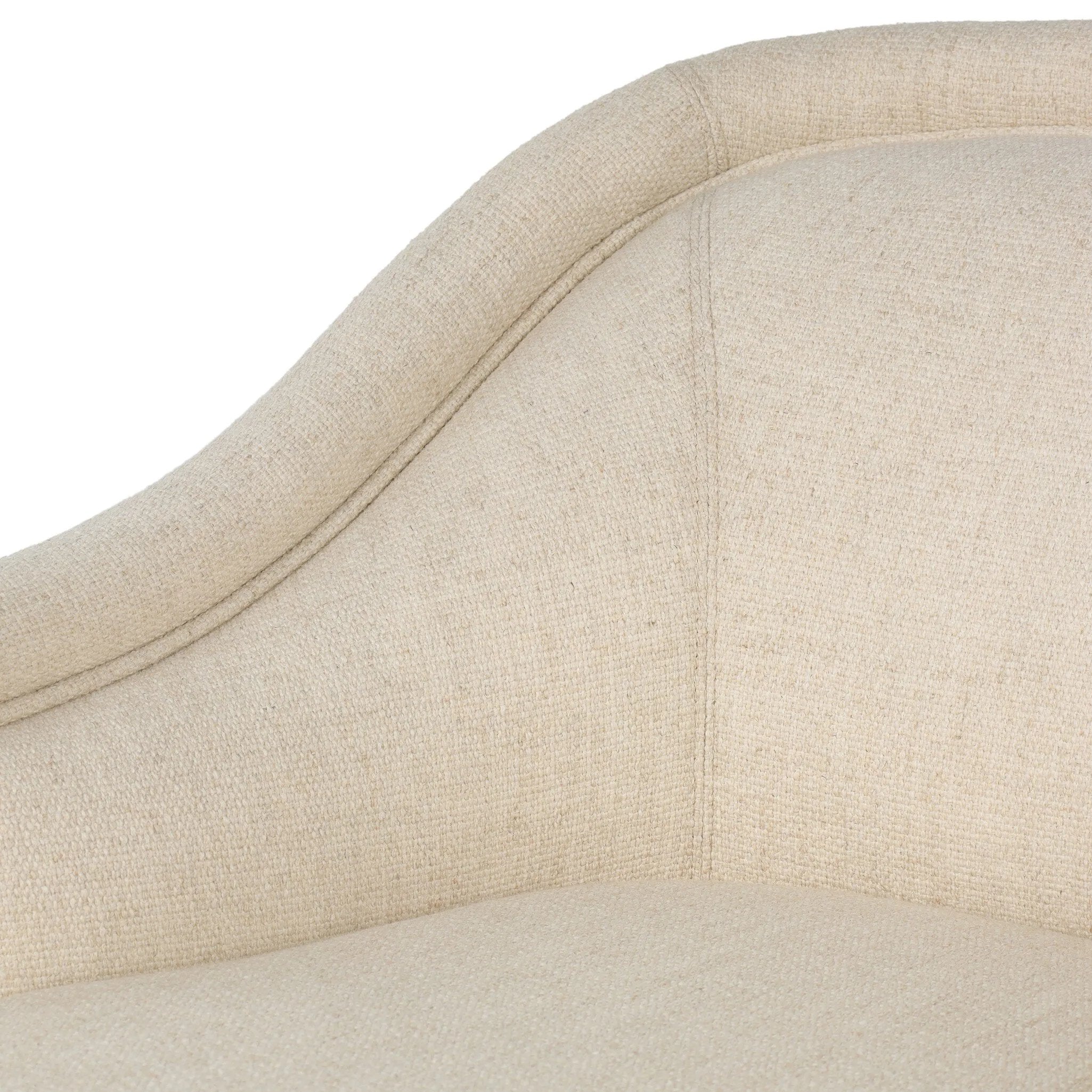 With elements of past eras at play, this updated Deco chaise features a rounded back, sloped arms and a dramatic channel. The iron base and tapered legs support the cushiony seating — built with spring suspensions for long-lasting comfort. Amethyst Home provides interior design, new home construction design consulting, vintage area rugs, and lighting in the Kansas City metro area.