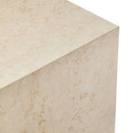 Featuring Oakland Cream Marble Square Outdoor End Table by Four Hands at Amethyst Home. Crafted from high-quality cream marble, the Oakland Square Outdoor End Table adds a touch of elegance to any outdoor space. With its sturdy construction and timeless design, this end table is perfect for holding drinks, books, and other essentials while you relax and enj. Amethyst Home provides interior design, new home construction design consulting, vintage area rugs, and lighting in the San Diego metro area.