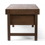 Featuring Oakley Dark Toasted Oak Veneer Desk by Four Hands at Amethyst Home. Made from warm-toasted oak, brass-finished bolt covers add an aesthetic element to a storage-driven desk. Eight drawers plus open shelving offer plenty of space for office staples.Overall Dimensions: 72.00"w x 32.00"d x 30.00"hWeight : 186.29 lbsMaterials: Oak Veneer. Amethyst Home provides interior design, new home construction design consulting, vintage area rugs, and lighting in the Winter Garden metro area.