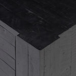 Beauty in simplicity. A clean cube of aged black-finished pine can be styled into a wide range of styles and spaces Amethyst Home provides interior design, new home construction design consulting, vintage area rugs, and lighting in the Miami metro area.