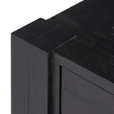 Beauty in simplicity. A clean cube of aged black-finished pine can be styled into a wide range of styles and spaces Amethyst Home provides interior design, new home construction design consulting, vintage area rugs, and lighting in the Monterey metro area.