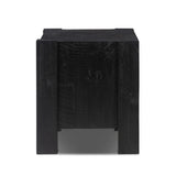 Beauty in simplicity. A clean cube of aged black-finished pine can be styled into a wide range of styles and spaces Amethyst Home provides interior design, new home construction design consulting, vintage area rugs, and lighting in the Park City metro area.