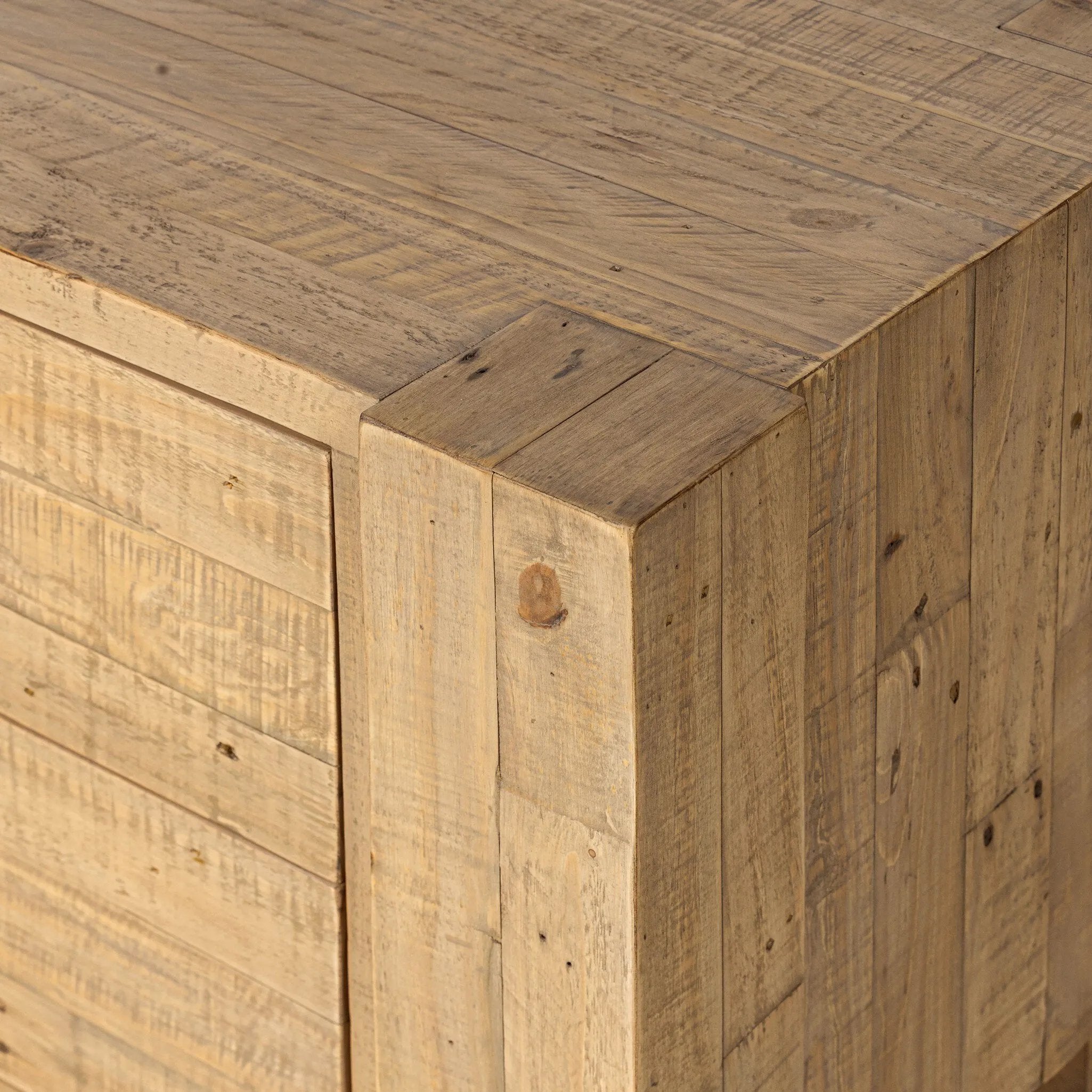 Beauty in simplicity. A clean cube of blonde-finished pine can be styled into a wide range of styles and spaces Amethyst Home provides interior design, new home construction design consulting, vintage area rugs, and lighting in the Laguna Beach metro area.