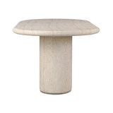 A simple double pedestal silhouette designed to let the material shine. This outdoor dining table features textured sand concrete meant to resemble the variance of natural stone, with a marbled look that's unique to each piece. Cover or store indoors during inclement weather and when not in use Amethyst Home provides interior design, new home construction design consulting, vintage area rugs, and lighting in the Tampa metro area.