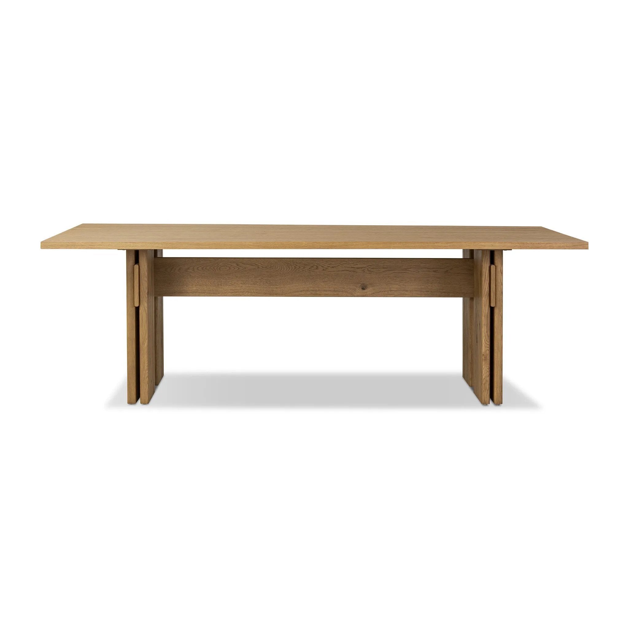 Featuring Railay Dusted Oak Veneer Dining Table by Four Hands at Amethyst Home. A rectangular dining table of light oak veneer features joint and connection for a design-forward look.
Overall Dimensions: 42.0" L x 94.0 " W x 30.0" H
Materials: Thick Oak VeneerWeight: 256.84 lbs. Amethyst Home provides interior design, new home construction design consulting, vintage area rugs, and lighting in the Omaha metro area.