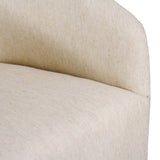 A fully upholstered barrel-style back dining chair creates a comfortable, cocoon-like sit. Slight scale perfect for smaller dining spaces Amethyst Home provides interior design, new home construction design consulting, vintage area rugs, and lighting in the Boston metro area.