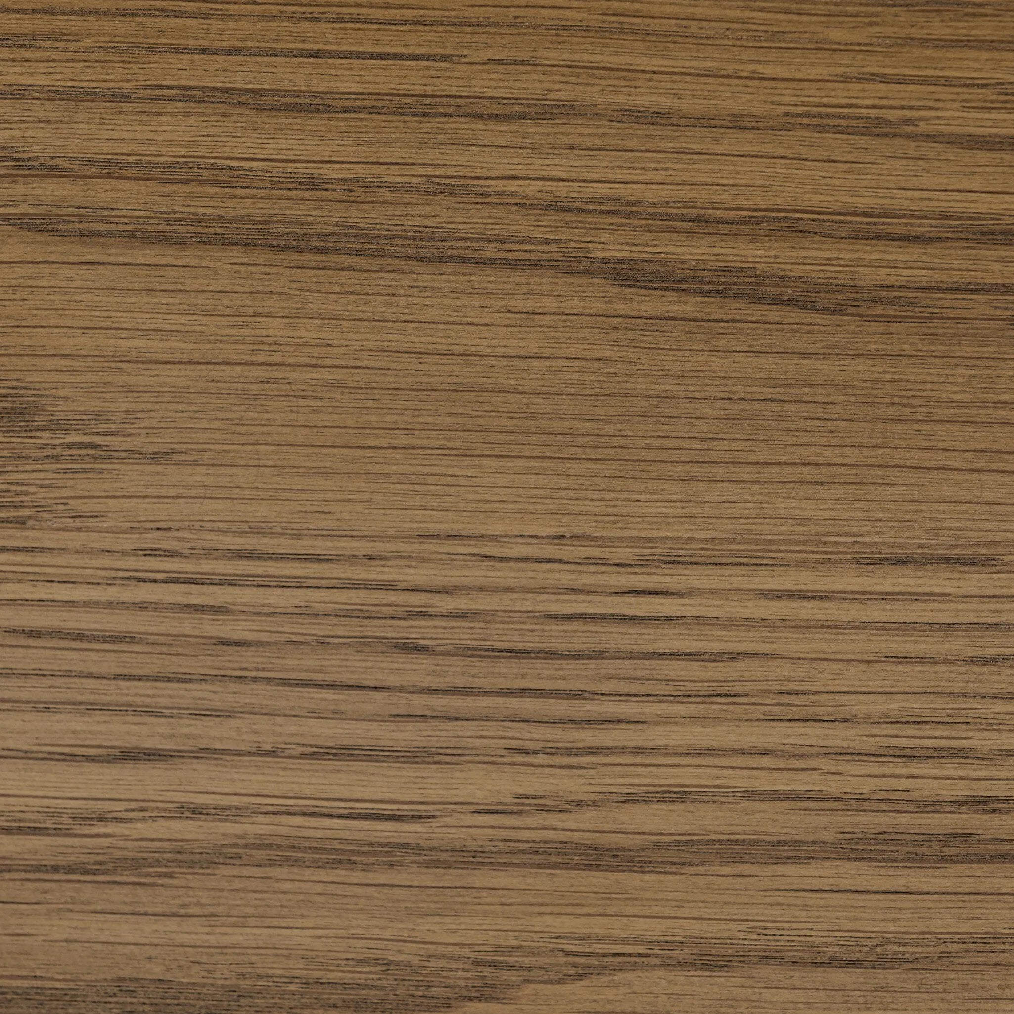 Rounded, chunky dowel legs in an amber oak finish frame the tan top-grain leather headboard of this simple-but-striking bed frame Amethyst Home provides interior design, new home construction design consulting, vintage area rugs, and lighting in the Scottsdale metro area.