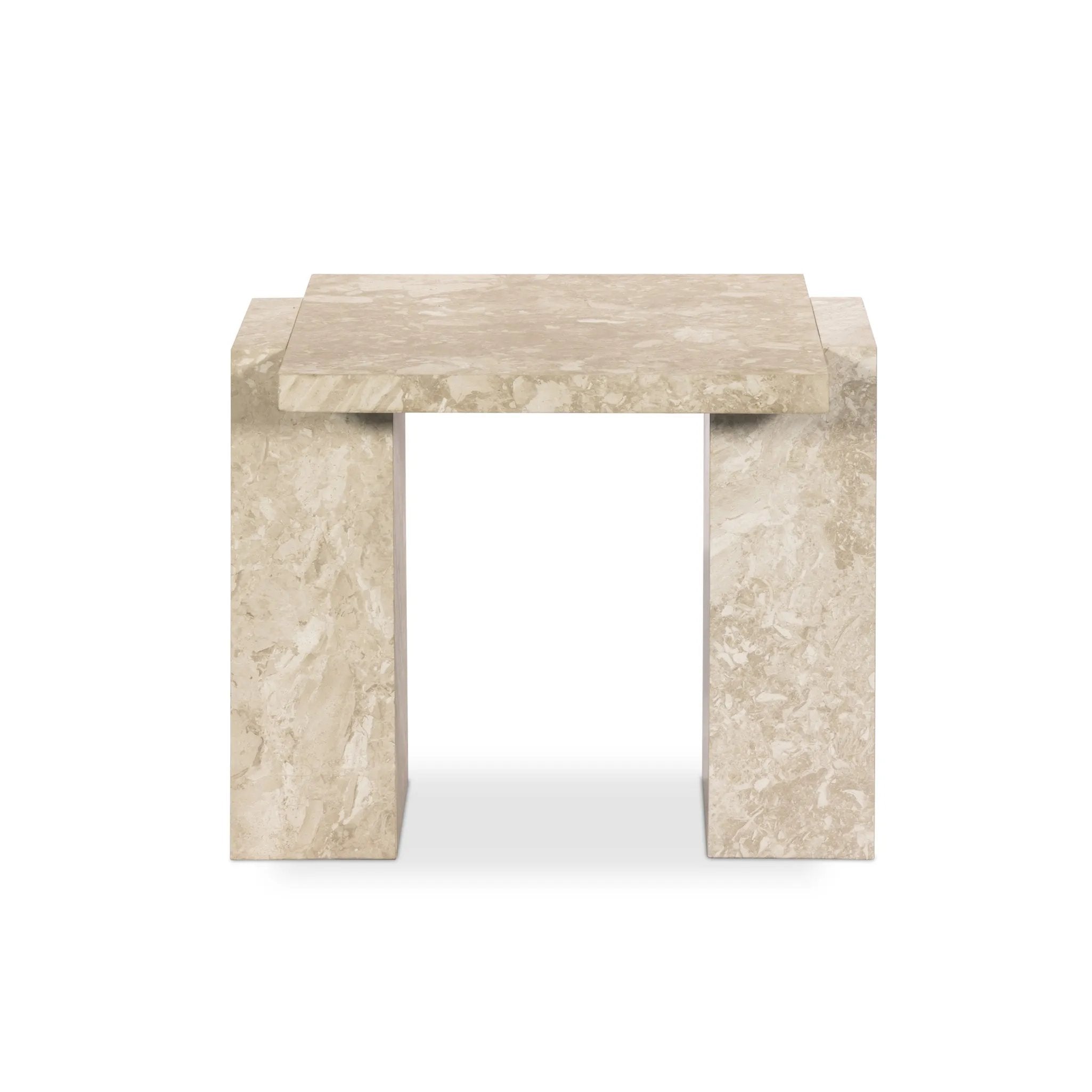 Featuring Romano Lunar Marble End Table by Four Hands at Amethyst Home. Overall Dimensions: 24.00"w x 20.00"d x 20.00"hWeight : 110.89 lbsMaterials: Solid Marble. Amethyst Home provides interior design, new home construction design consulting, vintage area rugs, and lighting in the Park City metro area.