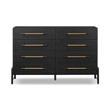 Featuring Rosedale Ebony Oak Veneer 8 Drawer Dresser by Four Hands at Amethyst Home. Introducing the Rosedale Ebony Oak Veneer 8 Drawer Dresser - the epitome of luxury and sophistication. With its sleek ebony oak veneer finish and 8 spacious drawers, this dresser is the perfect addition to any elegant bedroom. Organize your clothes and elevate your decor w. Amethyst Home provides interior design, new home construction design consulting, vintage area rugs, and lighting in the Alpharetta metro area.
