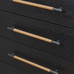 Featuring Rosedale Ebony Oak Veneer 8 Drawer Dresser by Four Hands at Amethyst Home. Introducing the Rosedale Ebony Oak Veneer 8 Drawer Dresser - the epitome of luxury and sophistication. With its sleek ebony oak veneer finish and 8 spacious drawers, this dresser is the perfect addition to any elegant bedroom. Organize your clothes and elevate your decor w. Amethyst Home provides interior design, new home construction design consulting, vintage area rugs, and lighting in the Washington metro area.