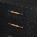 Featuring Rosedale Ebony Oak Veneer Media Console by Four Hands at Amethyst Home. This Rosedale Ebony Oak Veneer Media Console is the perfect addition to any media room or living space. Made with high-quality materials and a sleek design, this media console provides ample storage for all of your media devices. With its ebony oak veneer finish, it is both . Amethyst Home provides interior design, new home construction design consulting, vintage area rugs, and lighting in the Los Angeles metro area.