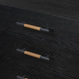 Featuring Rosedale Ebony Oak Veneer Media Console by Four Hands at Amethyst Home. This Rosedale Ebony Oak Veneer Media Console is the perfect addition to any media room or living space. Made with high-quality materials and a sleek design, this media console provides ample storage for all of your media devices. With its ebony oak veneer finish, it is both . Amethyst Home provides interior design, new home construction design consulting, vintage area rugs, and lighting in the Los Angeles metro area.