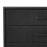 Elevate your bedroom styling with a storage-driven dresser of black-finished oak. A smooth top pairs with eight spacious drawers covered with woven paper cord. The result: a dark, Scandinavian-inspired look that will work into your collection beautifully Amethyst Home provides interior design, new home construction design consulting, vintage area rugs, and lighting in the Newport Beach metro area.