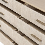 Elevate your bedroom styling with a storage-driven dresser of light, natural oak. A smooth top pairs with eight spacious drawers covered with woven paper cord. The result: a clean, Scandinavian-inspired look that will work into your collection beautifully Amethyst Home provides interior design, new home construction design consulting, vintage area rugs, and lighting in the Monterey metro area.