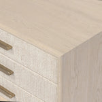 Elevate your bedside storage with a nightstand of light, natural oak. A smooth top pairs with three drawer fronts of woven paper cord for a clean, Scandinavian-inspired look that will work into your bedroom collection beautifully Amethyst Home provides interior design, new home construction design consulting, vintage area rugs, and lighting in the Park City metro area.