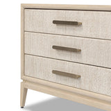 Elevate your bedside storage with a nightstand of light, natural oak. A smooth top pairs with three drawer fronts of woven paper cord for a clean, Scandinavian-inspired look that will work into your bedroom collection beautifully Amethyst Home provides interior design, new home construction design consulting, vintage area rugs, and lighting in the Portland metro area.