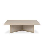 Featuring Rosenell Natural Oak Veneer Square Coffee Table by Four Hands at Amethyst Home. Anchor your living space with a squared coffee table of light, natural oak. A smooth top pairs with a panel-style base of woven paper cord for a clean, Scandinavian-inspired look that will work into your collection beautifully. Overall Dimensions: 55.00"w x 55.00"d x 15.0. Amethyst Home provides interior design, new home construction design consulting, vintage area rugs, and lighting in the Dallas metro area.