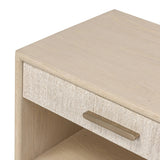 Elevate your bedside storage with a nightstand of light, natural oak. A smooth top pairs with a single drawer front of woven paper cord for a clean, Scandinavian-inspired look that will work into your bedroom collection beautifully Amethyst Home provides interior design, new home construction design consulting, vintage area rugs, and lighting in the Washington metro area.