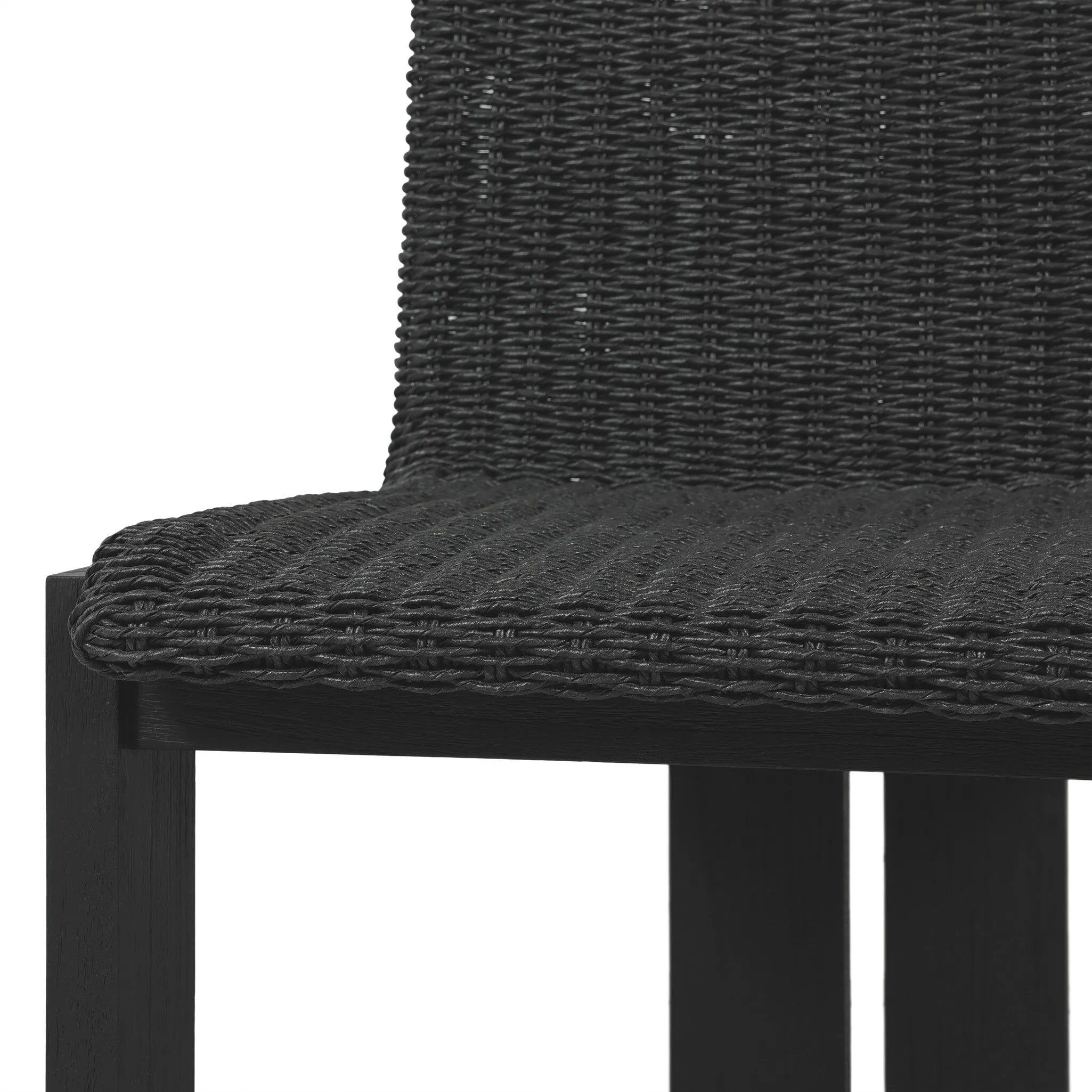 Featuring Roxy Faux Black Hyacinth Outdoor Dining Chair by Four Hands at Amethyst Home. Expertly crafted for outdoor use, the Roxy Faux Black Hyacinth Dining Chair combines style and functionality. Its durable construction makes it perfect for outdoor dining, while its elegant design adds a touch of sophistication to any space. Get ready to elevate your ou. Amethyst Home provides interior design, new home construction design consulting, vintage area rugs, and lighting in the Alpharetta metro area.