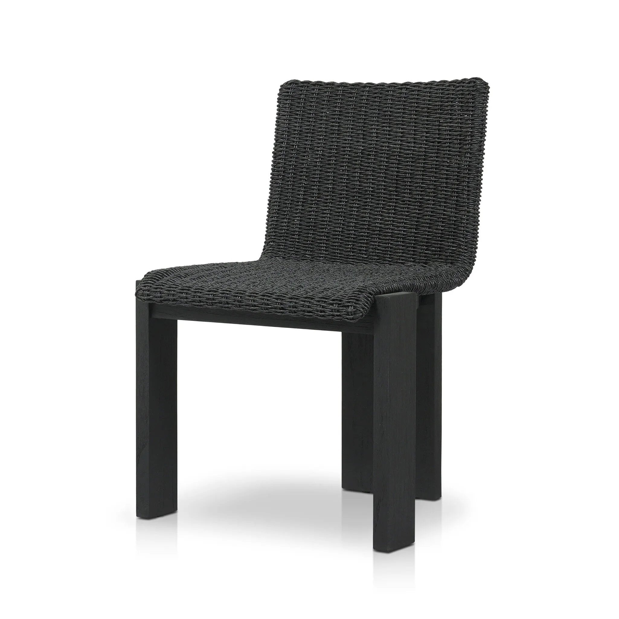 Featuring Roxy Faux Black Hyacinth Outdoor Dining Chair by Four Hands at Amethyst Home. Expertly crafted for outdoor use, the Roxy Faux Black Hyacinth Dining Chair combines style and functionality. Its durable construction makes it perfect for outdoor dining, while its elegant design adds a touch of sophistication to any space. Get ready to elevate your outdoo. Amethyst Home provides interior design, new home construction design consulting, vintage area rugs, and lighting in the Boston metro area.