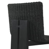 Featuring Roxy Faux Black Hyacinth Outdoor Dining Chair by Four Hands at Amethyst Home. Expertly crafted for outdoor use, the Roxy Faux Black Hyacinth Dining Chair combines style and functionality. Its durable construction makes it perfect for outdoor dining, while its elegant design adds a touch of sophistication to any space. Get ready to elevate your outd. Amethyst Home provides interior design, new home construction design consulting, vintage area rugs, and lighting in the Monterey metro area.