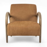 Featuring Sandro Nubuck Cognac Chair by Four Hands at Amethyst Home. This versatile accent chair is upholstered in a faux Mongolian shearling with a textural high pile. A contrasting, chunky parawood frame hugs the seat and is wire-brushed for a warm, vintage feel.Overall Dimensions: 29.50"w x 41.00"d x 32.00"hWeight : 45.19 lbsMaterials : Top Grain Leathe. Amethyst Home provides interior design, new home construction design consulting, vintage area rugs, and lighting in the Alpharetta metro area.