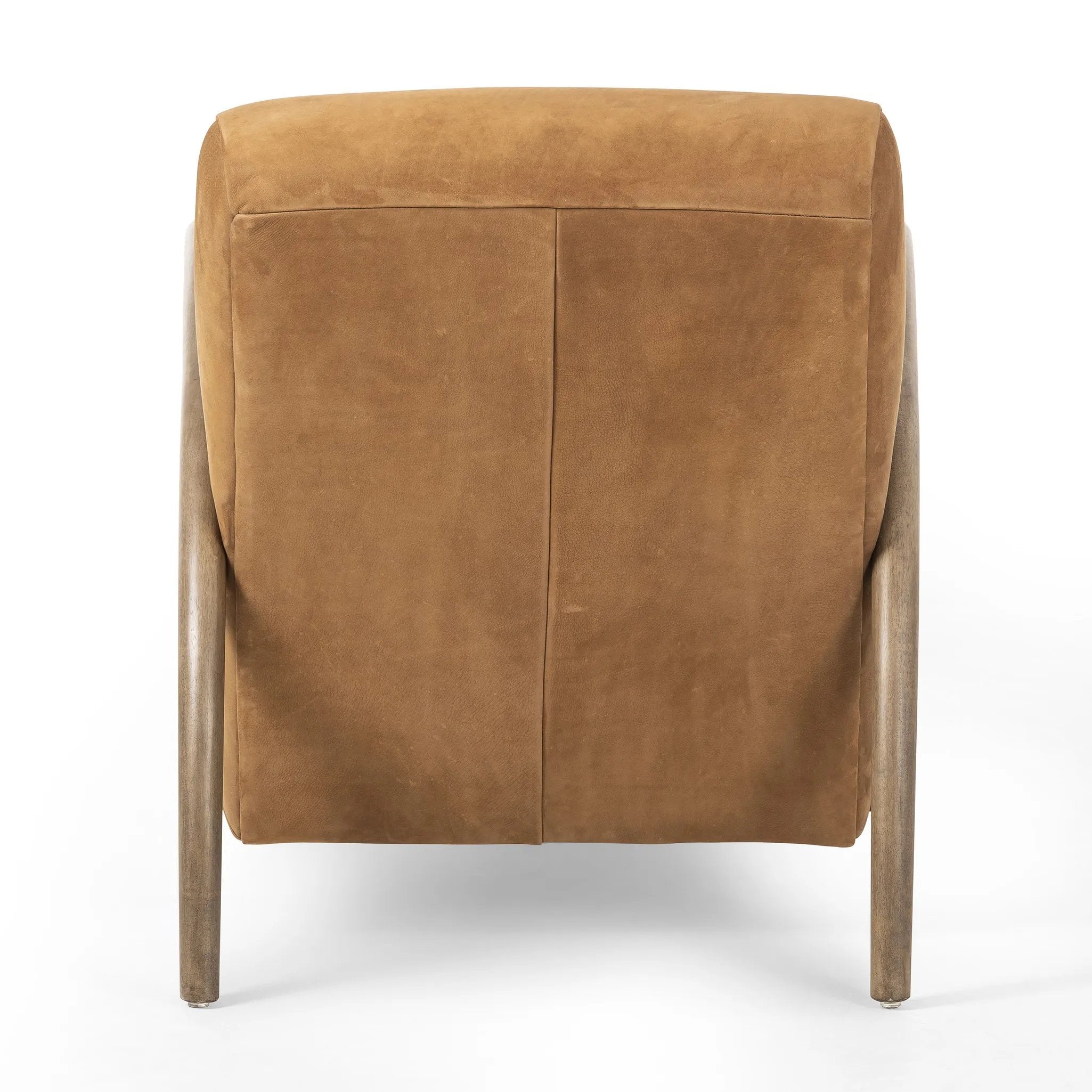 Featuring Sandro Nubuck Cognac Chair by Four Hands at Amethyst Home. This versatile accent chair is upholstered in a faux Mongolian shearling with a textural high pile. A contrasting, chunky parawood frame hugs the seat and is wire-brushed for a warm, vintage feel.Overall Dimensions: 29.50"w x 41.00"d x 32.00"hWeight : 45.19 lbsMaterials : Top Grain Leath. Amethyst Home provides interior design, new home construction design consulting, vintage area rugs, and lighting in the Los Angeles metro area.