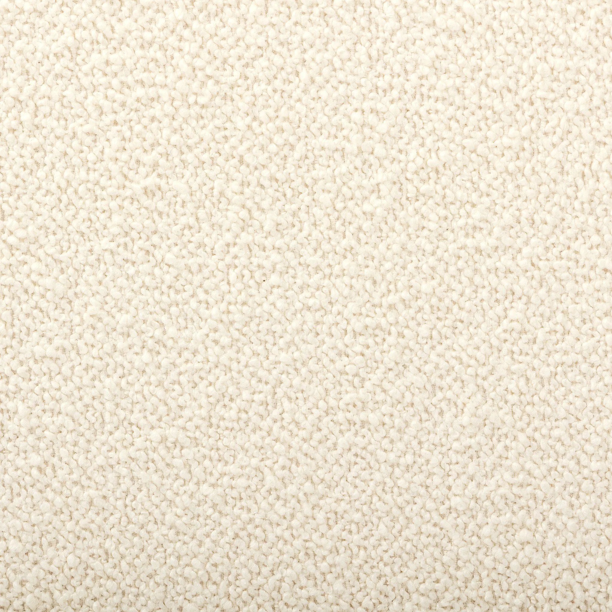 A traditional wool-blend fabric in cream covers this versatile ottoman for an easy fit in any room Amethyst Home provides interior design, new home construction design consulting, vintage area rugs, and lighting in the Alpharetta metro area.