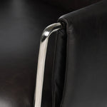 Shiny stainless steel frames Four Hands-exclusive top-leather cushioning for a balance of comfort and edge. Overfilled for a relaxed sit, a cushioned seat and back keep things supportive. Adjustable height and smooth 360-swivel bring ease to your workspace Amethyst Home provides interior design, new home construction design consulting, vintage area rugs, and lighting in the Dallas metro area.