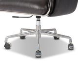 Shiny stainless steel frames Four Hands-exclusive top-leather cushioning for a balance of comfort and edge. Overfilled for a relaxed sit, a cushioned seat and back keep things supportive. Adjustable height and smooth 360-swivel bring ease to your workspace Amethyst Home provides interior design, new home construction design consulting, vintage area rugs, and lighting in the Kansas City metro area.