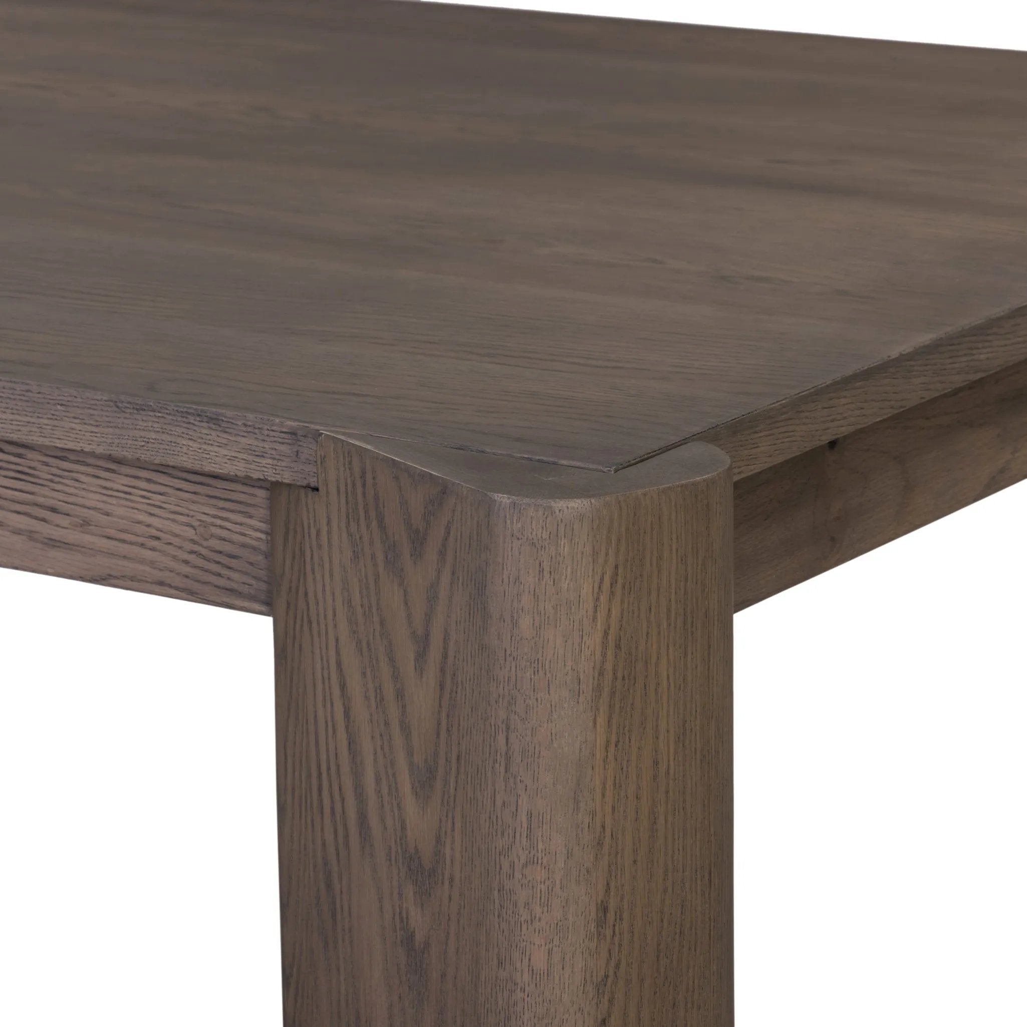 Featuring Soho Aged Natural Oak Veneer Dining Table by Four Hands at Amethyst Home. A Parsons-style dining table is defined by heavy proportions and angled, over-scaled legs. Crafted from reclaimed wood and finished with an aged natural oak stain to showcase natural cracks and patches for added character.Overall Dimensions: 98.00"w x 46.25"d x 30.00"hWeight. Amethyst Home provides interior design, new home construction design consulting, vintage area rugs, and lighting in the San Diego metro area.