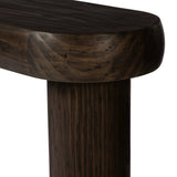 Featuring Sommer Sienna Brown Pine Console Table by Four Hands at Amethyst Home. Three round pillar legs support a thick oval top featuring rounded edges. A dark brown pine finish showcases rich grain movement, playing up the curvature of this piece.
Overall Dimensions: 16.0" L x 78.0 " W x 30.0" H
Collection: WestgateColors: Sienna Brown PineMaterials: Solid . Amethyst Home provides interior design, new home construction design consulting, vintage area rugs, and lighting in the Dallas metro area.