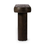 Featuring Sommer Sienna Brown Pine Console Table by Four Hands at Amethyst Home. Three round pillar legs support a thick oval top featuring rounded edges. A dark brown pine finish showcases rich grain movement, playing up the curvature of this piece.
Overall Dimensions: 16.0" L x 78.0 " W x 30.0" H
Collection: WestgateColors: Sienna Brown PineMaterials: . Amethyst Home provides interior design, new home construction design consulting, vintage area rugs, and lighting in the Laguna Beach metro area.
