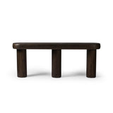 Featuring Sommer Sienna Brown Pine Console Table by Four Hands at Amethyst Home. Three round pillar legs support a thick oval top featuring rounded edges. A dark brown pine finish showcases rich grain movement, playing up the curvature of this piece.
Overall Dimensions: 16.0" L x 78.0 " W x 30.0" H
Collection: WestgateColors: Sienna Brown PineMaterials: Sol. Amethyst Home provides interior design, new home construction design consulting, vintage area rugs, and lighting in the Park City metro area.