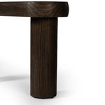 Featuring Sommer Sienna Brown Pine Console Table by Four Hands at Amethyst Home. Three round pillar legs support a thick oval top featuring rounded edges. A dark brown pine finish showcases rich grain movement, playing up the curvature of this piece.
Overall Dimensions: 16.0" L x 78.0 " W x 30.0" H
Collection: WestgateColors: Sienna Brown PineMaterials: Solid P. Amethyst Home provides interior design, new home construction design consulting, vintage area rugs, and lighting in the Tampa metro area.