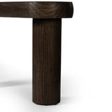 Featuring Sommer Sienna Brown Pine Console Table by Four Hands at Amethyst Home. Three round pillar legs support a thick oval top featuring rounded edges. A dark brown pine finish showcases rich grain movement, playing up the curvature of this piece.
Overall Dimensions: 16.0" L x 78.0 " W x 30.0" H
Collection: WestgateColors: Sienna Brown PineMaterials: Solid P. Amethyst Home provides interior design, new home construction design consulting, vintage area rugs, and lighting in the Tampa metro area.