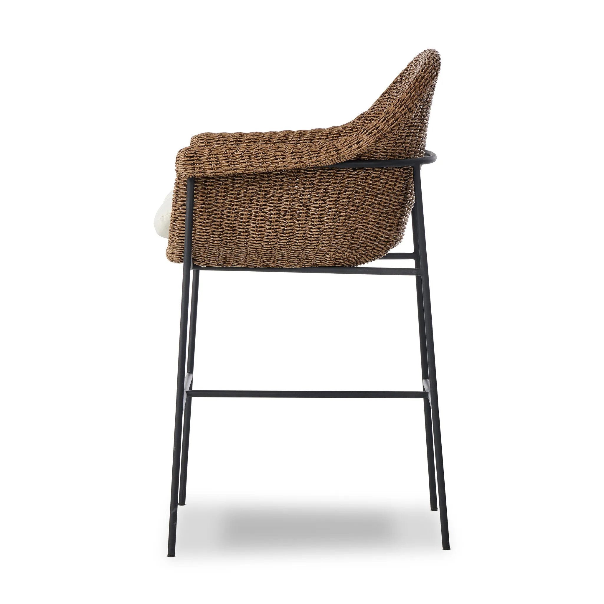 Featuring Suerte Arashi Salt Outdoor Stool by Four Hands at Amethyst Home. The Suerte Arashi Salt Outdoor Stool is perfect for outdoor spaces. Made with durable materials, it is built to withstand the elements while providing comfort and style. Take a seat and enjoy the great outdoors with this functional and stylish addition to your outdoor furniture coll. Amethyst Home provides interior design, new home construction design consulting, vintage area rugs, and lighting in the Des Moines metro area.